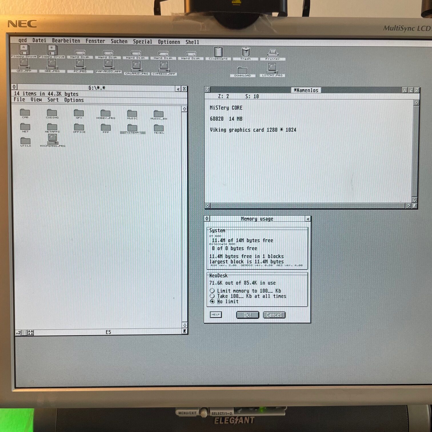 Geneva desktop with windows open